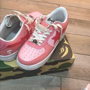 Bape Pink Two-Tone Sta Sneakers